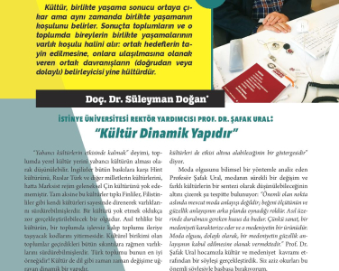 Rektör Yardımcımız Prof. Dr. Şafak Ural, Tarih Kültür Dergisi Şubat sayısının konuğu oldu